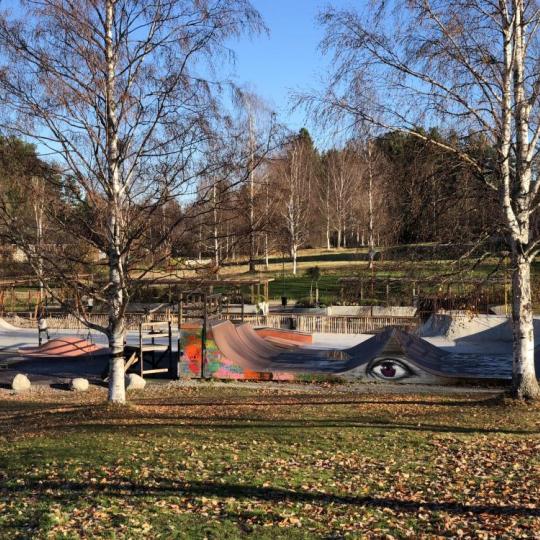 Skateboard ramper i Björkparkens aktivitetspark